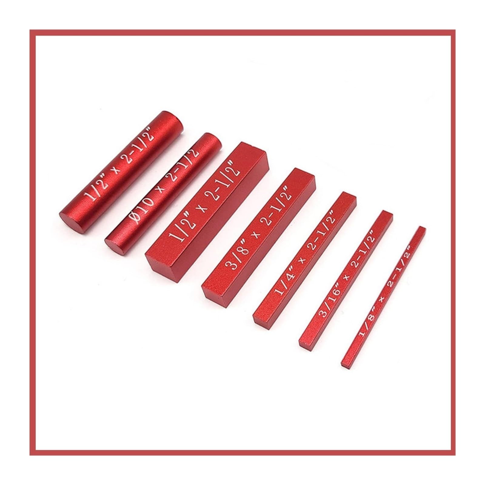 CUDTAPI Gauge Block Set Setup Blocks Height Gauge Set, 7Pcs Precision Aluminum Bars For Router And Table Saw Accessories Woodworking Up(Rosso)