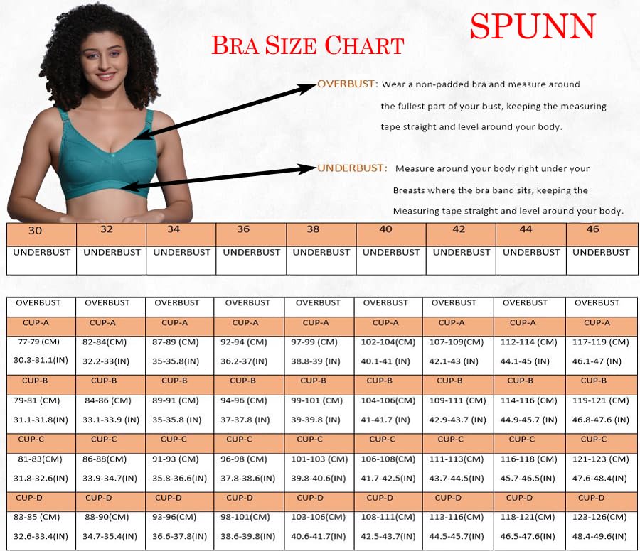Image of SPUNN Women's Cotton Mix Non-Padded Wire Free C-Cup Full-Coverage T-Shirt Bra Combo.