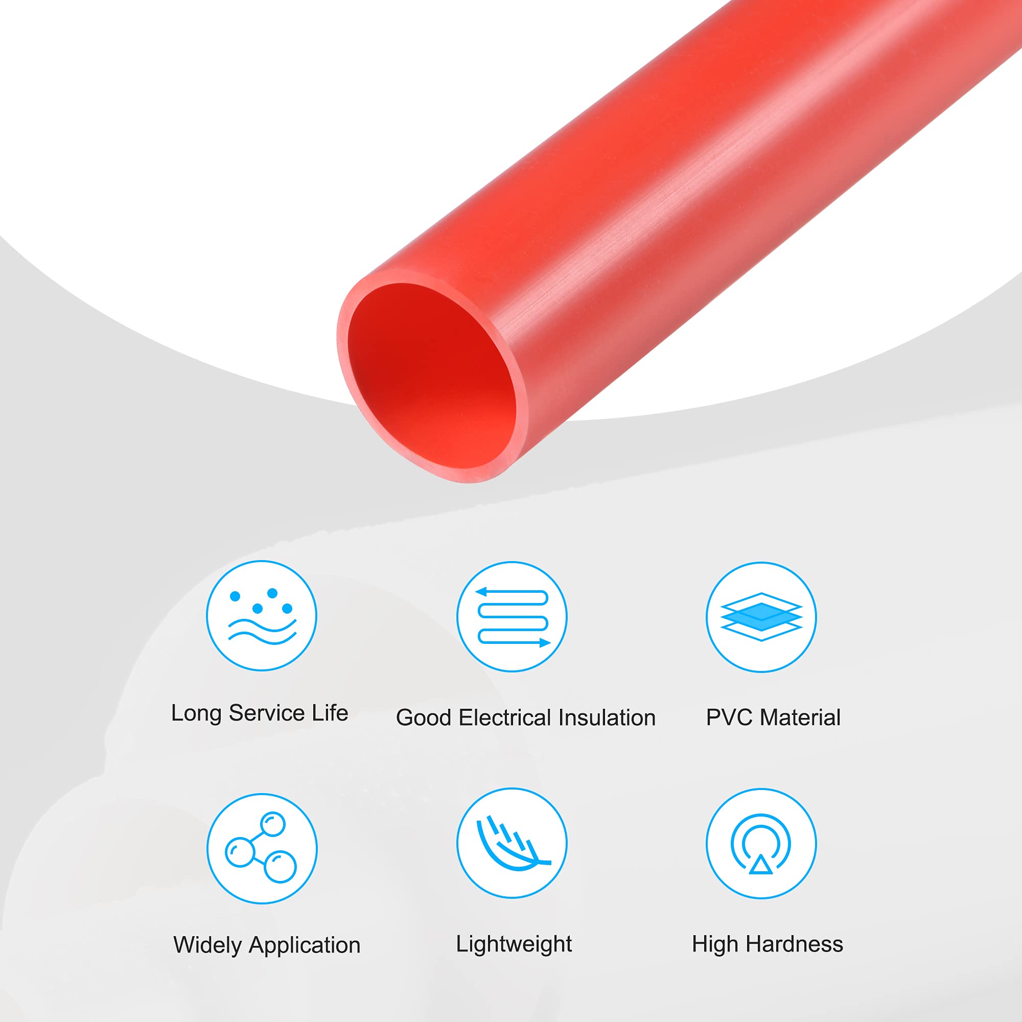 MECCANIXITY PVC Pipe 1/2" ID X 5/8" OD X 1.6ft – White, High Hardness, Weather-Resistant – For Furniture, Water Drain, Electrical Cable Sleeve, DIY Crafts