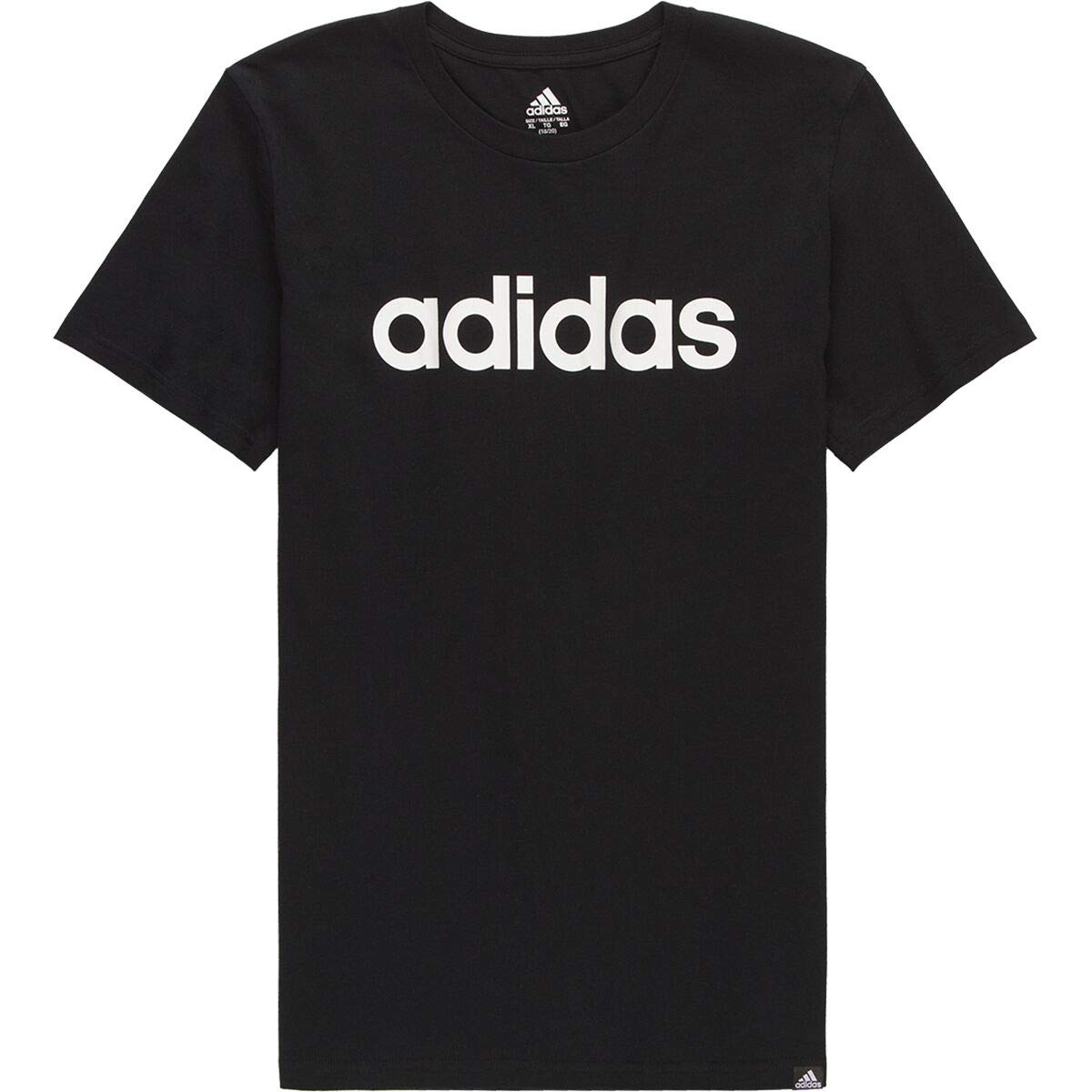 adidas Boy's Big Short Sleeve Cotton Script Logo T-Shirt