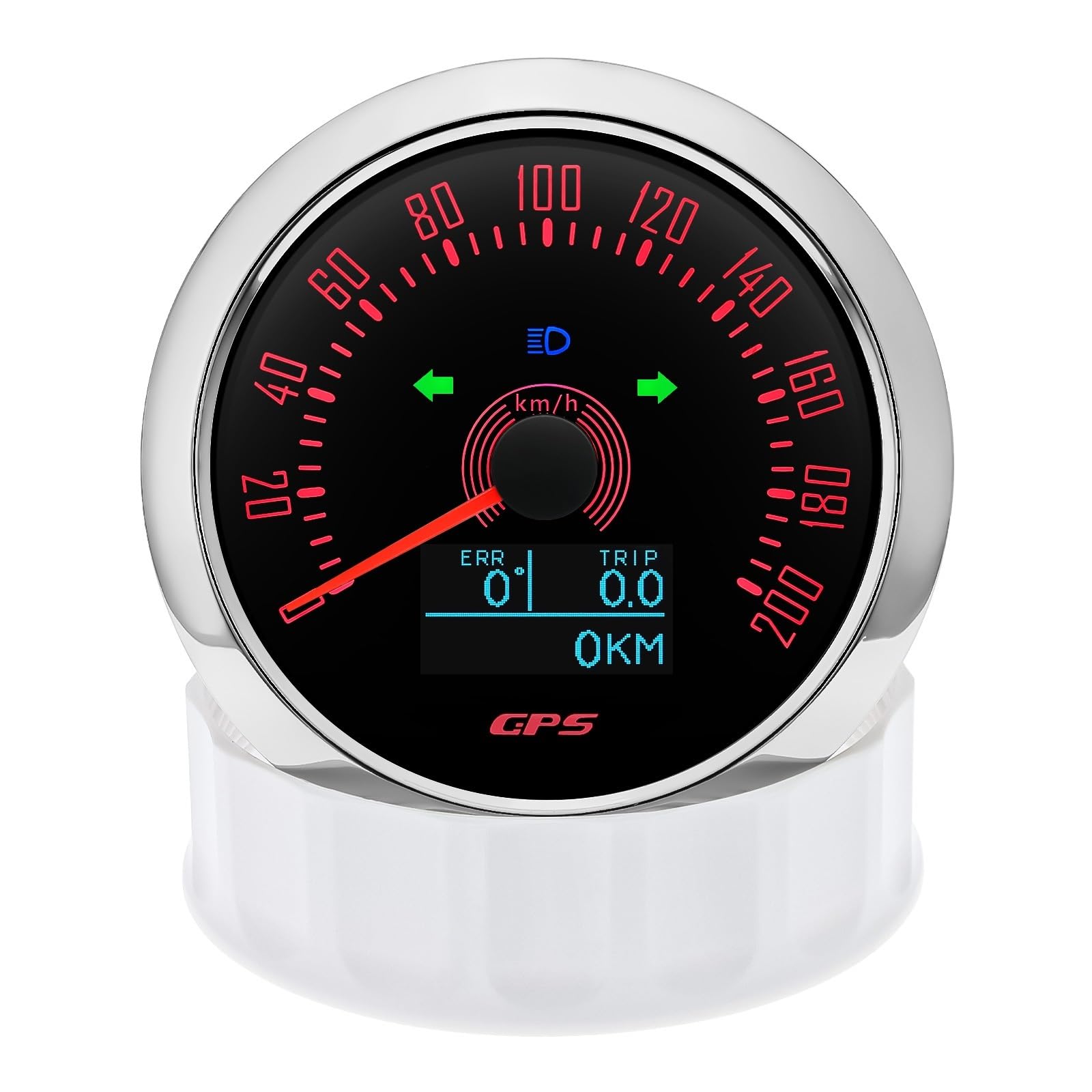 Tachimetro GPS impermeabile da 85 mm for antenna retroilluminazione a 7 colori for moto nautica barca auto camion misuratore di velocità 12V24V(200kmh BN)