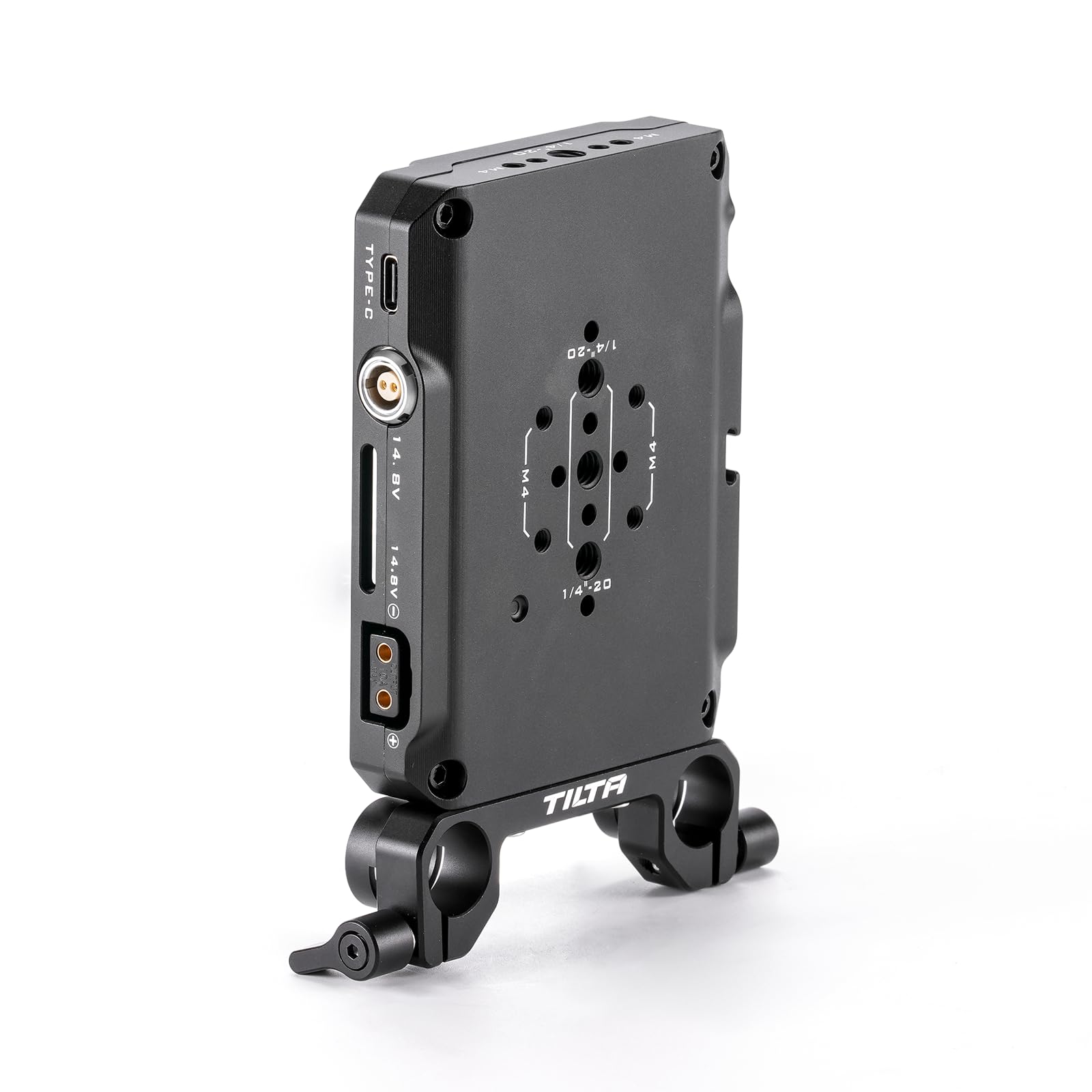 Tilta Mini PD V Mount Battery Plate con Filettatura da 1/4"-20, Porta USB-C / 2 Pin/P-Tap - Nero TA-BTP4-V-B