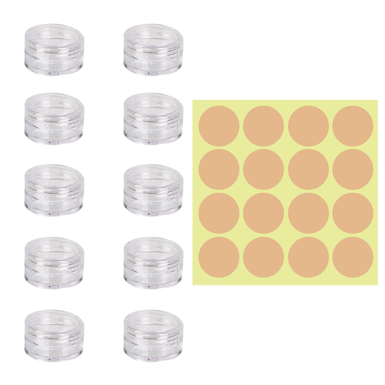 10 Pièces Pots Cosmétiques Vide en Plastique Clair De Voyage Conteneurs Cosmétiques Pot Échantillon pour Lotion, Crème, Stockage de Maquillage (10g / 10ml)