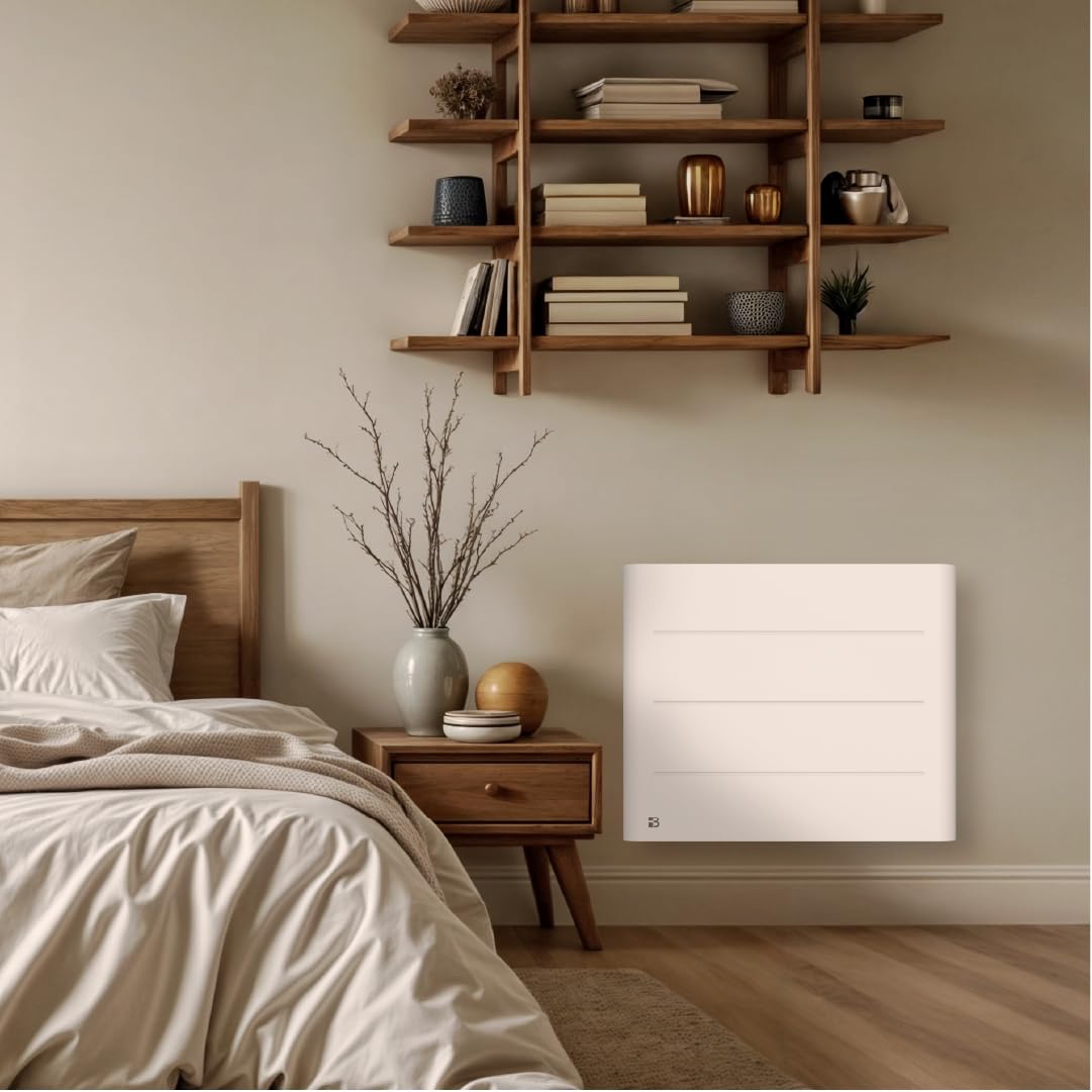 BESTHERM - Radiador eléctrico fijo de inercia seco cerámico 1000 W Bestherm TANIN horizontal blanco