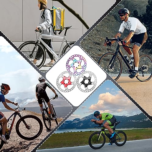 BUCKLOS IIIPRO 140mm 160mm 180mm 203mm Floating Bike Disc Brake Rotor with 6 Bolts, Mountain Bike MTB Stainless Steel Bicycle Disc Brakes Rotors for Road Bike/Ebike/BMX(Red) - Thumbnail 7