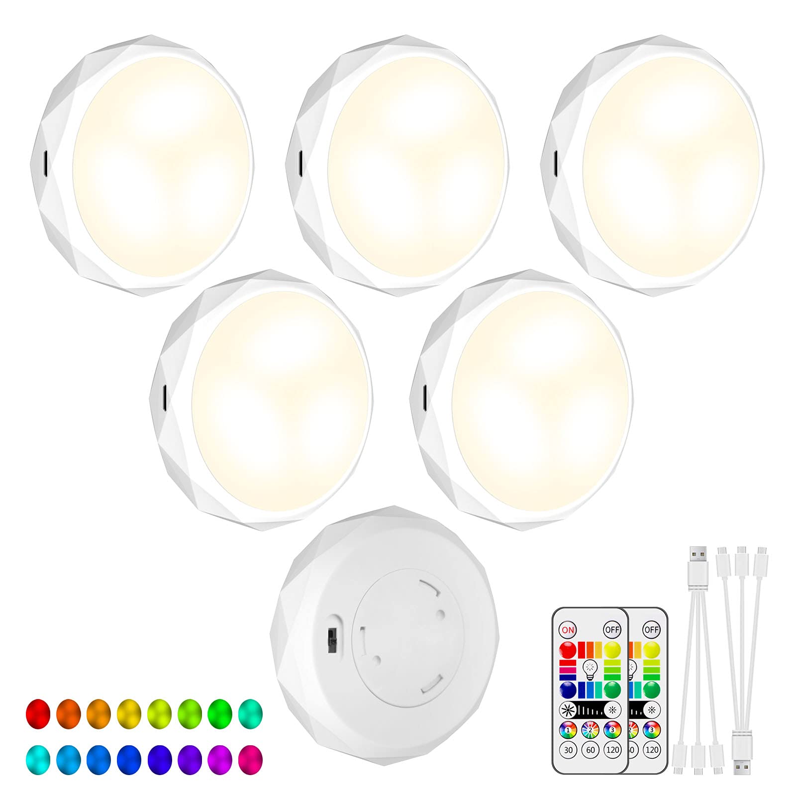 Buy Rechargeable Led Puck Lights (6 Pack) , Under Lighting with