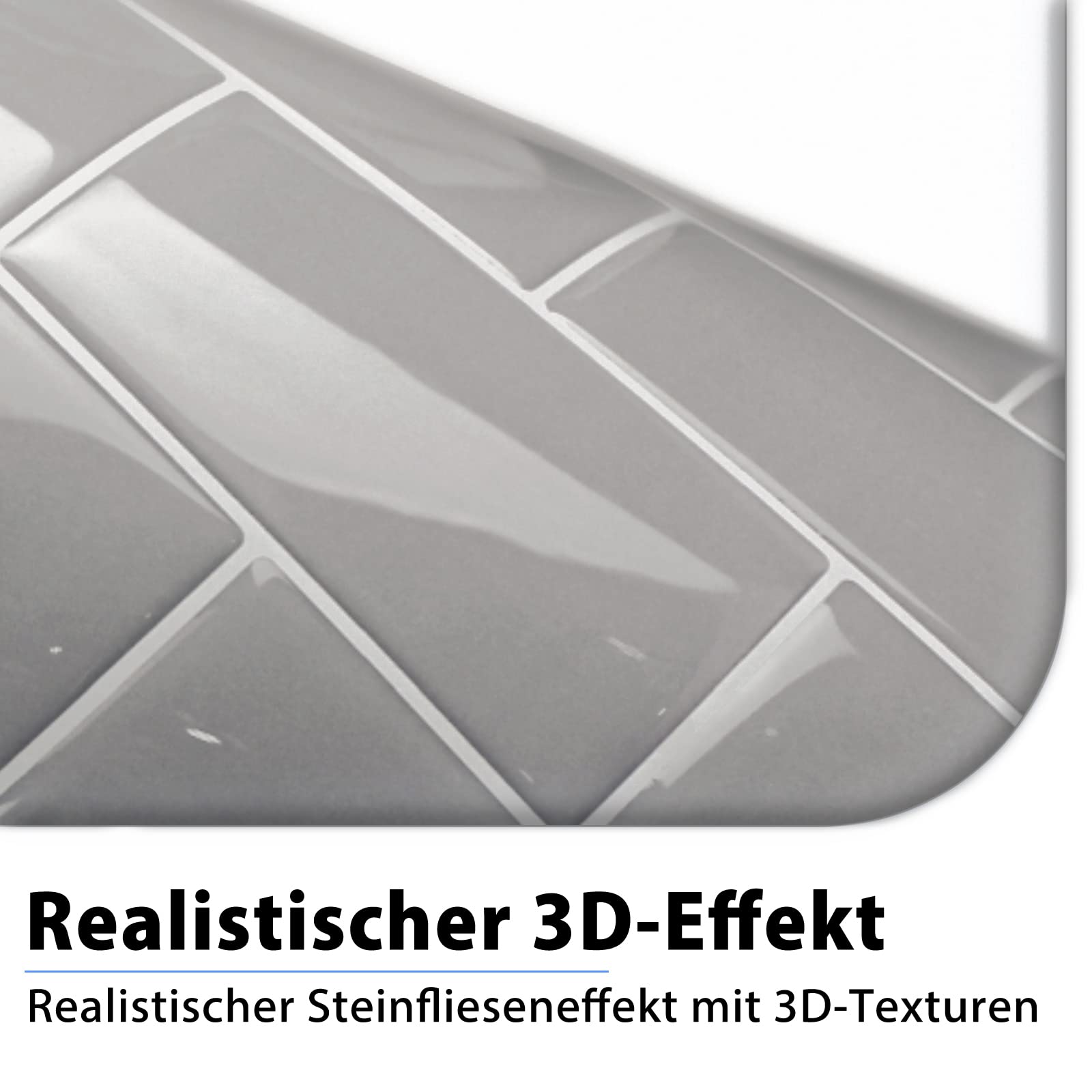 Froadp 10 Stuks Tegel Stickers 3D Zelfklevende Tegels Schil en Plak Tegelstickers Keuken Backsplash Muurstickers Mozaïek Tegels Wandpanelenvoor Keuken Badkamer Slaapkamer (30x30cm, Zwarte Rand Wit