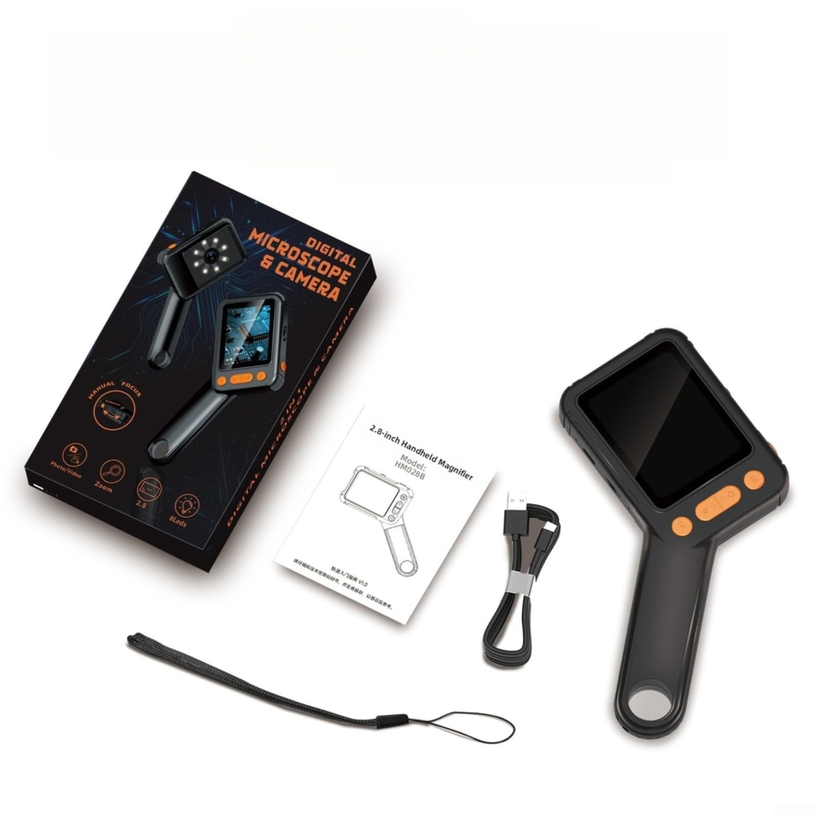 Filtro polarizador portátil con luz LED, diseño de doble lente para examen de joyas, cristal óptico y aleación de aluminio, incluye estuche