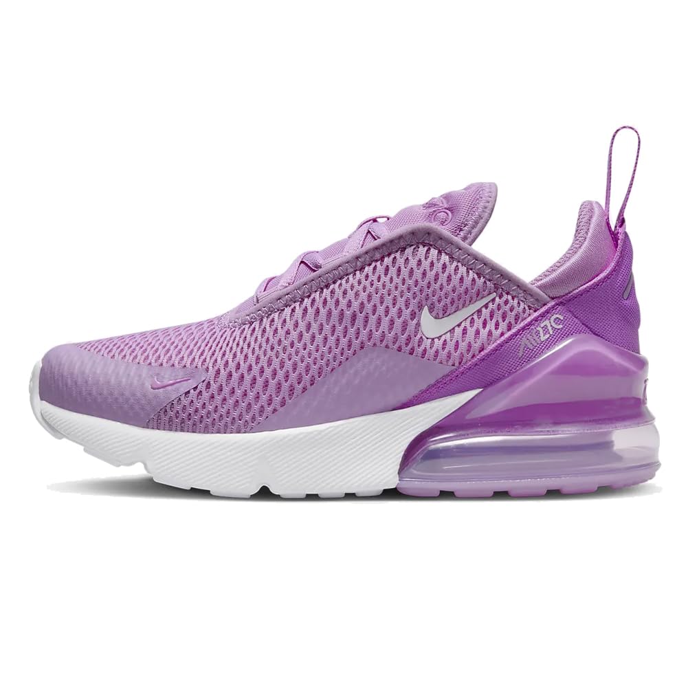 Air Max 270 Little Kids' Shoe (AO2372-501, Rush Fuchsia/Fuchsia Dream/White/White) Size 12