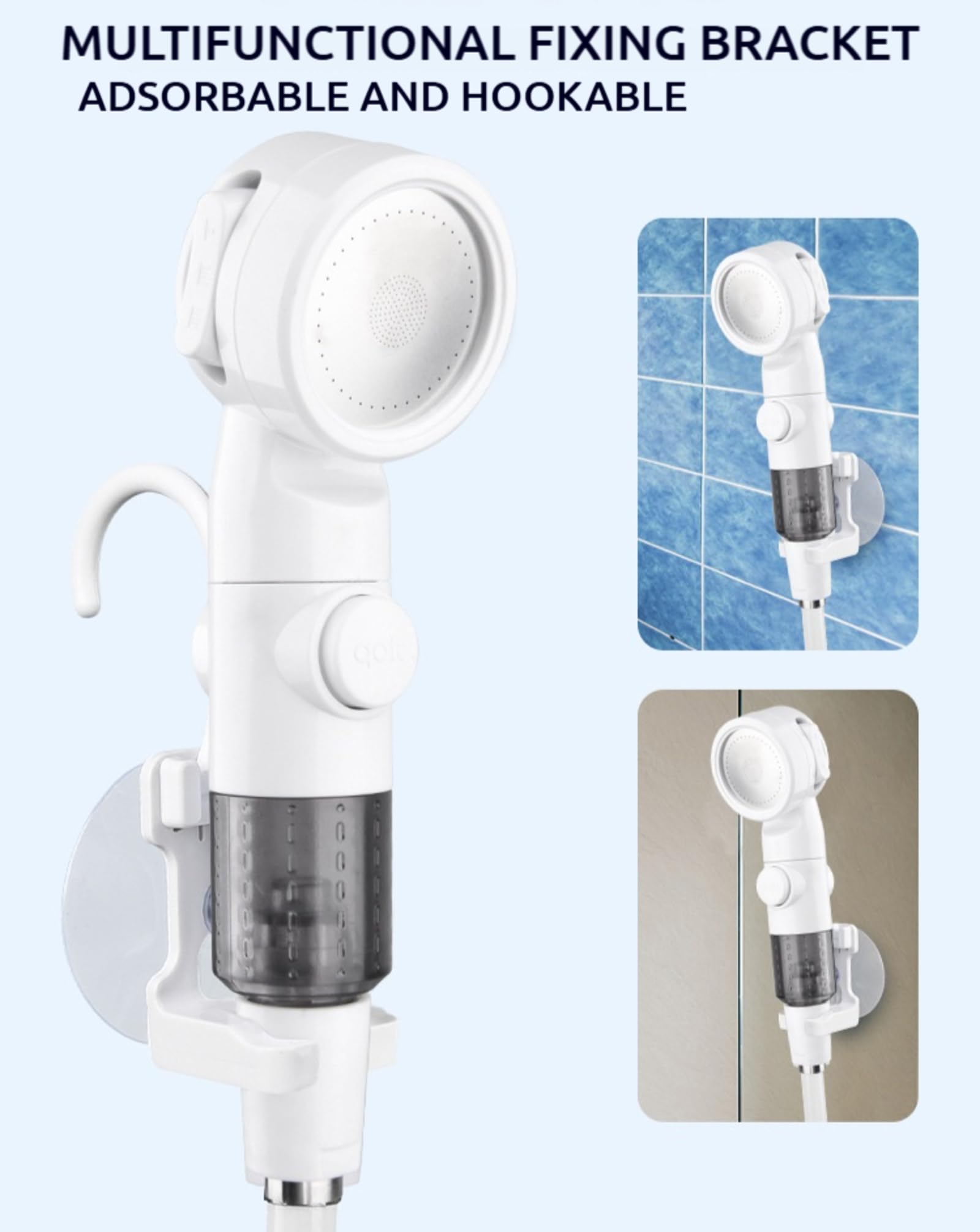 Générique Douche Camping Portable – Douchette Exterieur Portable, Pompe de Douche Électrique Rechargeable avec 3 Modes (Pluie/Impulsion/Mixte) pour Camping, Randonnée et Plage (B)