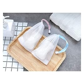 Andiker Soap Bag Soft for Shower, Soap Pouch Saver with Drawstring for Foaming and Drying,Hangable (7 pcs mesh soap bag)