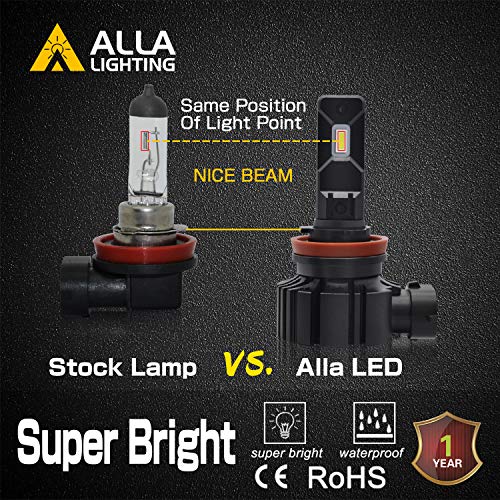 Alla Lighting Pgj19 Base H16 H8 H11 Led Bulbs, 6000K Xenon White Headlights, Fog Lights Or Drl Replacement Bulbs 6000Lms Xtreme Super Bright Adjustable #TOP4