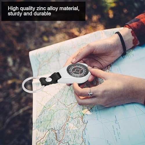 Miniatura 2 de KUIDAMOS Brújula de supervivencia llavero portátil brújula de campamento tamaño de bolsillo resistente para senderismo