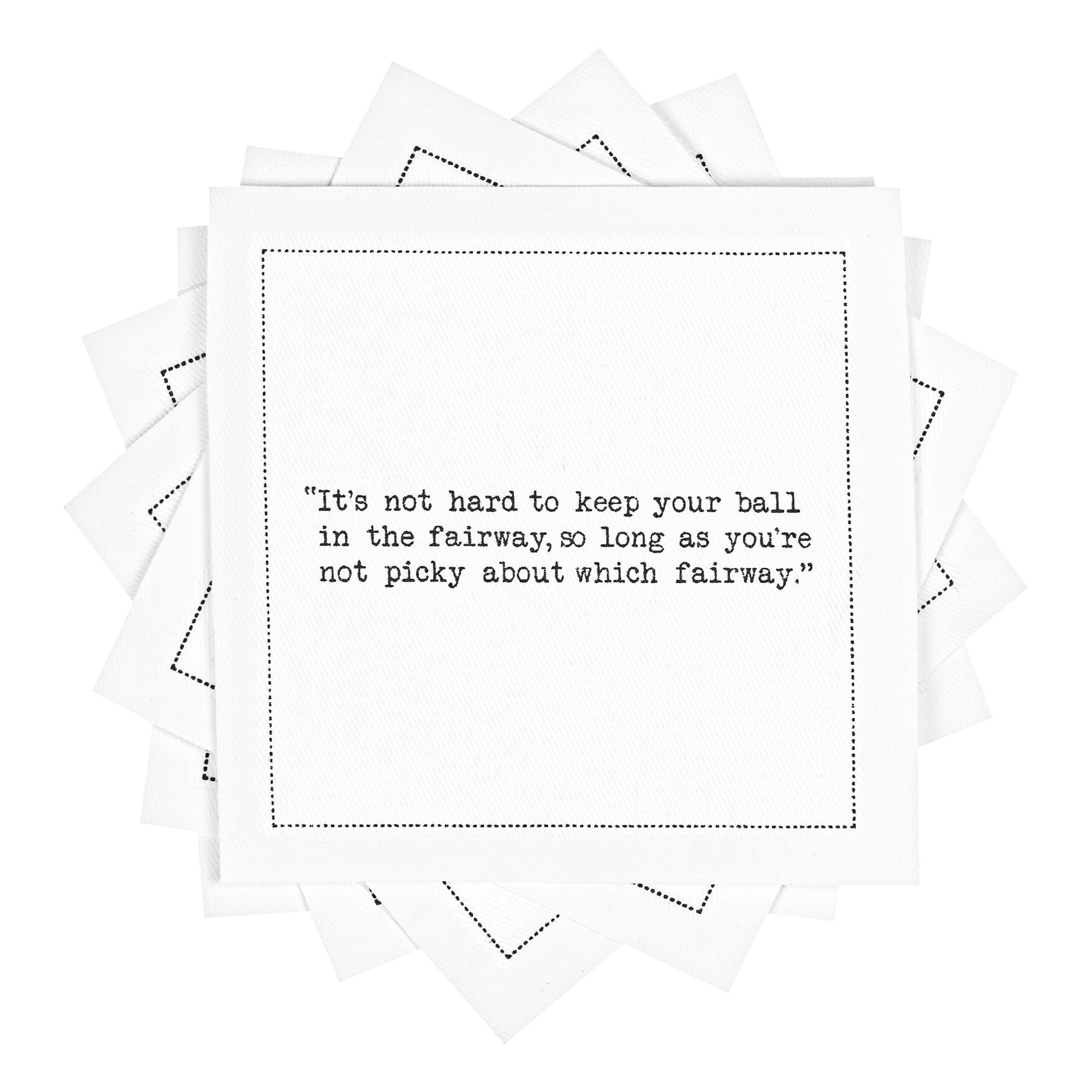 Five Star Funny Golf Humor Quotes | White Cotton Cocktail Napkins