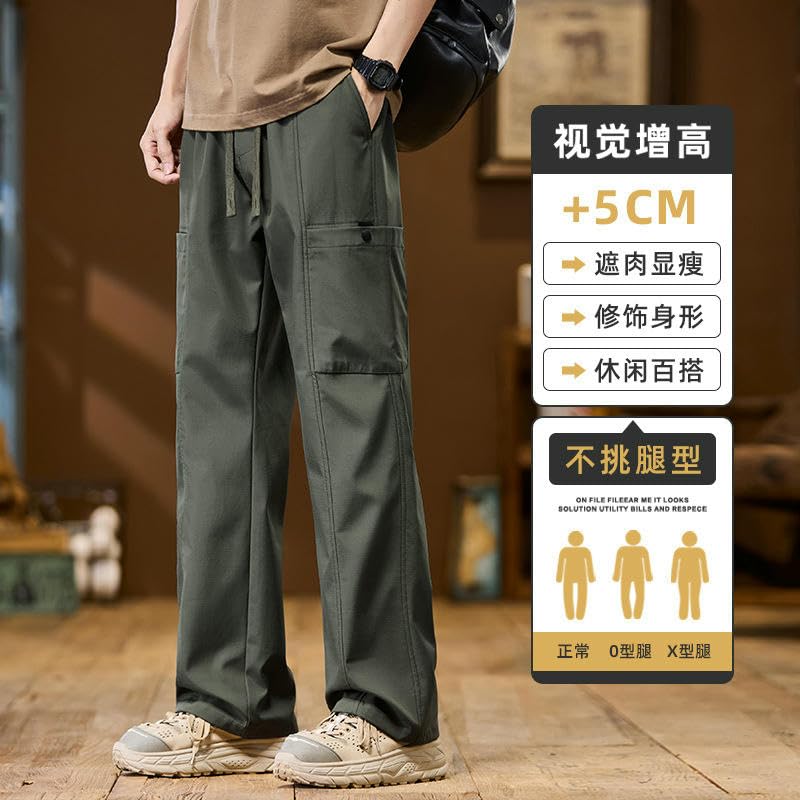 Men's Summer American Patchwork Big Pocket Trendy Loose Straight Workwear Casual Pants4