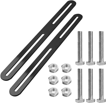 2 Pack Fence Mailbox Mounting Set,Black Mailbox Mounting Hardware, 24x280x3mm Mailboxes Mount,Fence Attachment for Post Boxes, Fence Mountings with 6 M5 Screws