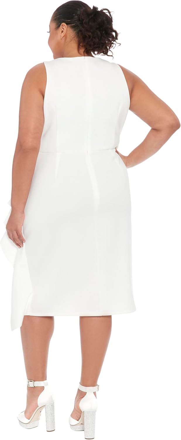London Times Sleeveless V-Neck Cascade Ruffle Detail | Cocktail Dresses for Women - Image 3