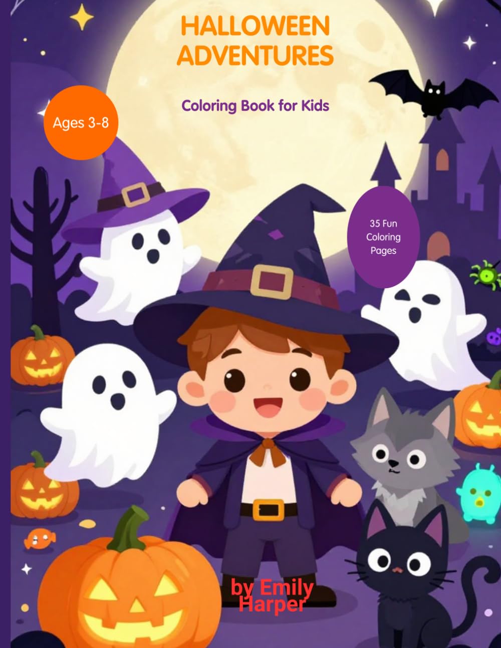 Halloween Coloring Book for Kids Ages 4-8: 35 Fun & Spooky Pages!