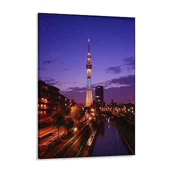 Amazon.co.jp: 絵画 夕暮れの東京スカイツリーインテリア 絵画