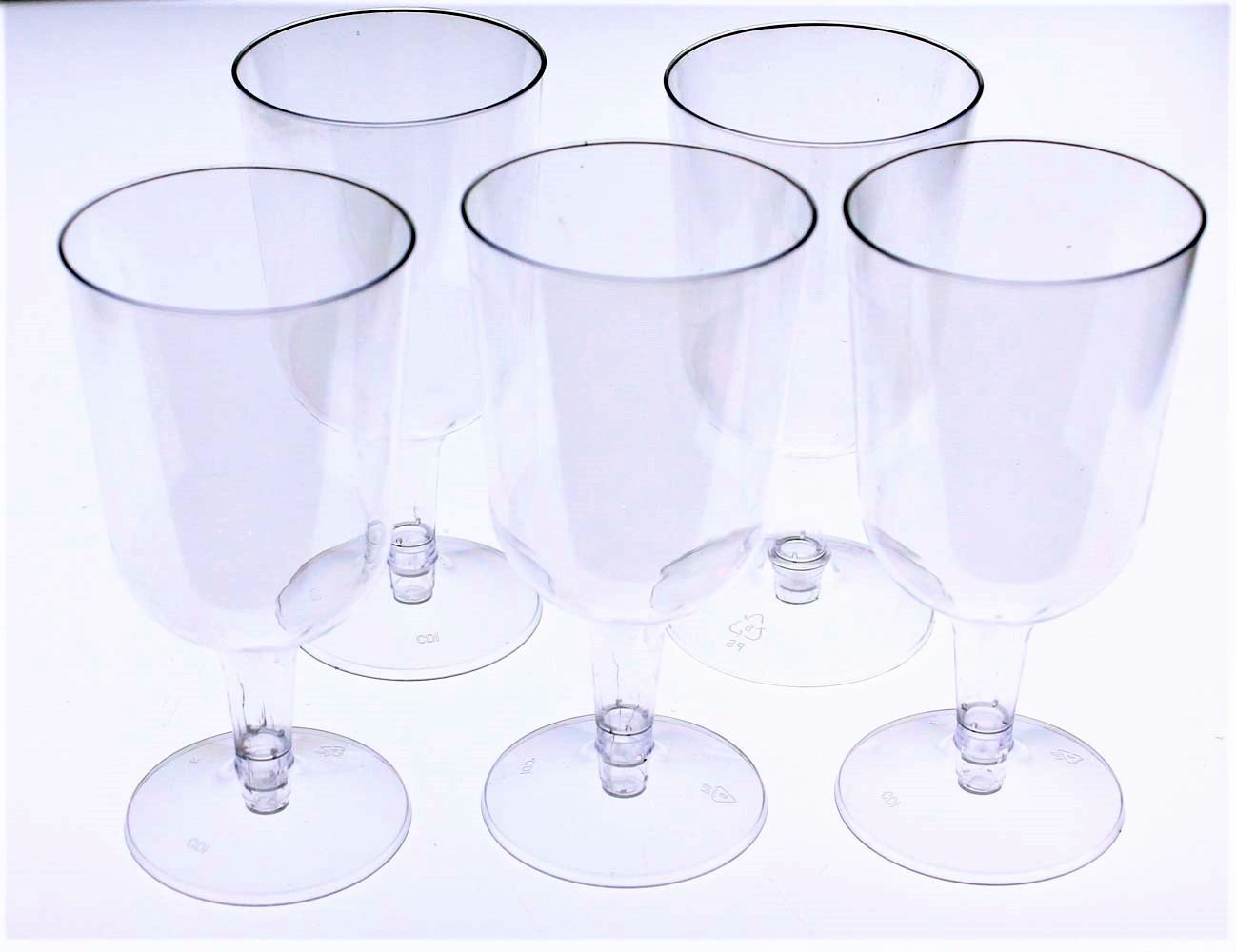 Amazon.com: Exquisite Plastic Wine Glasses Set - 100 Pack 6 Oz - Crystal  Clear Disposable Champagne Glasses With Stem - Disposable Plastic Wine Cups  For Parties- Ideal For Weddings, Birthdays & Parties : Health & Household