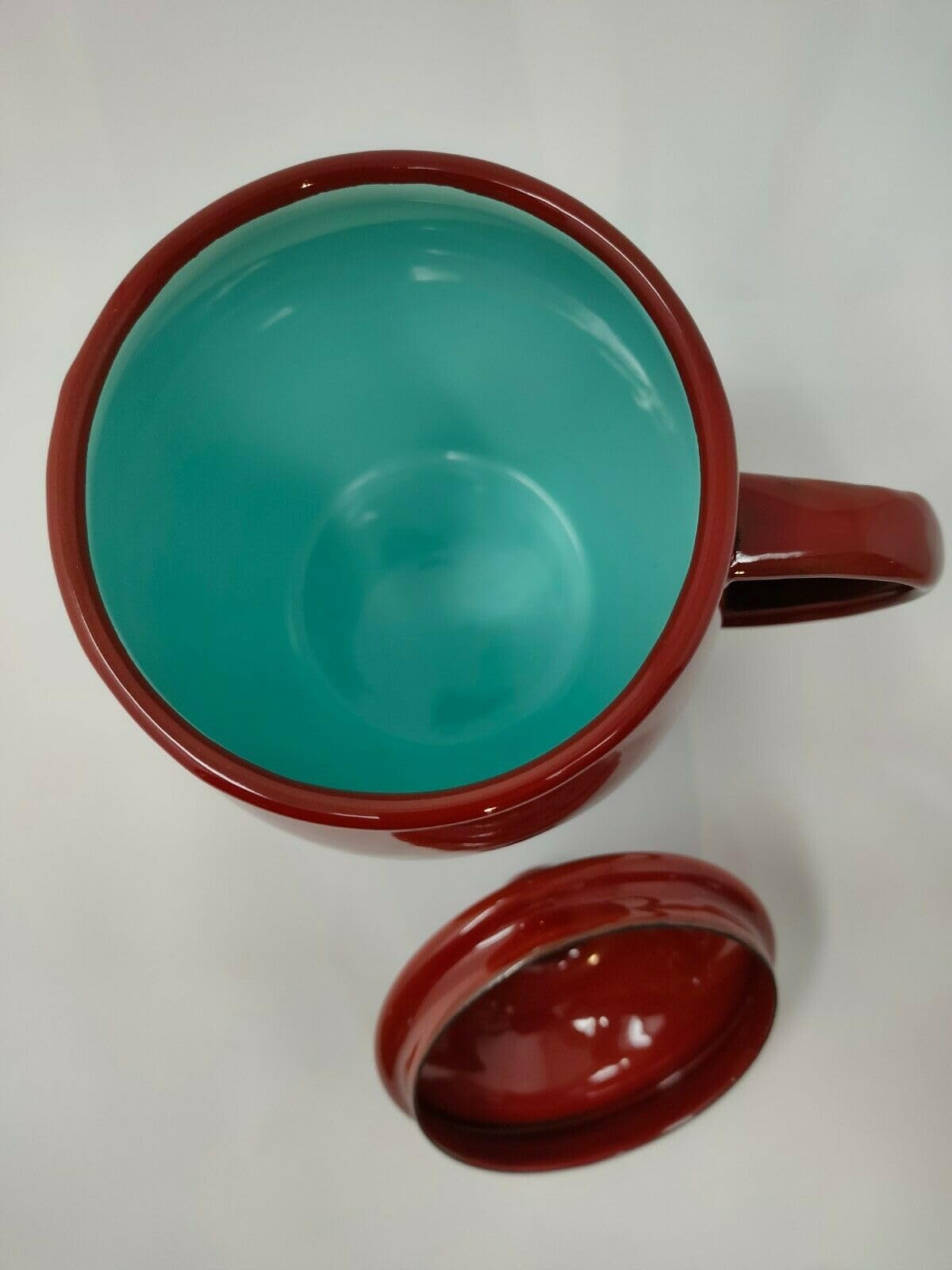 Olla Puchero Abombado Porcelana Esmaltado Color Teja 4 Litros