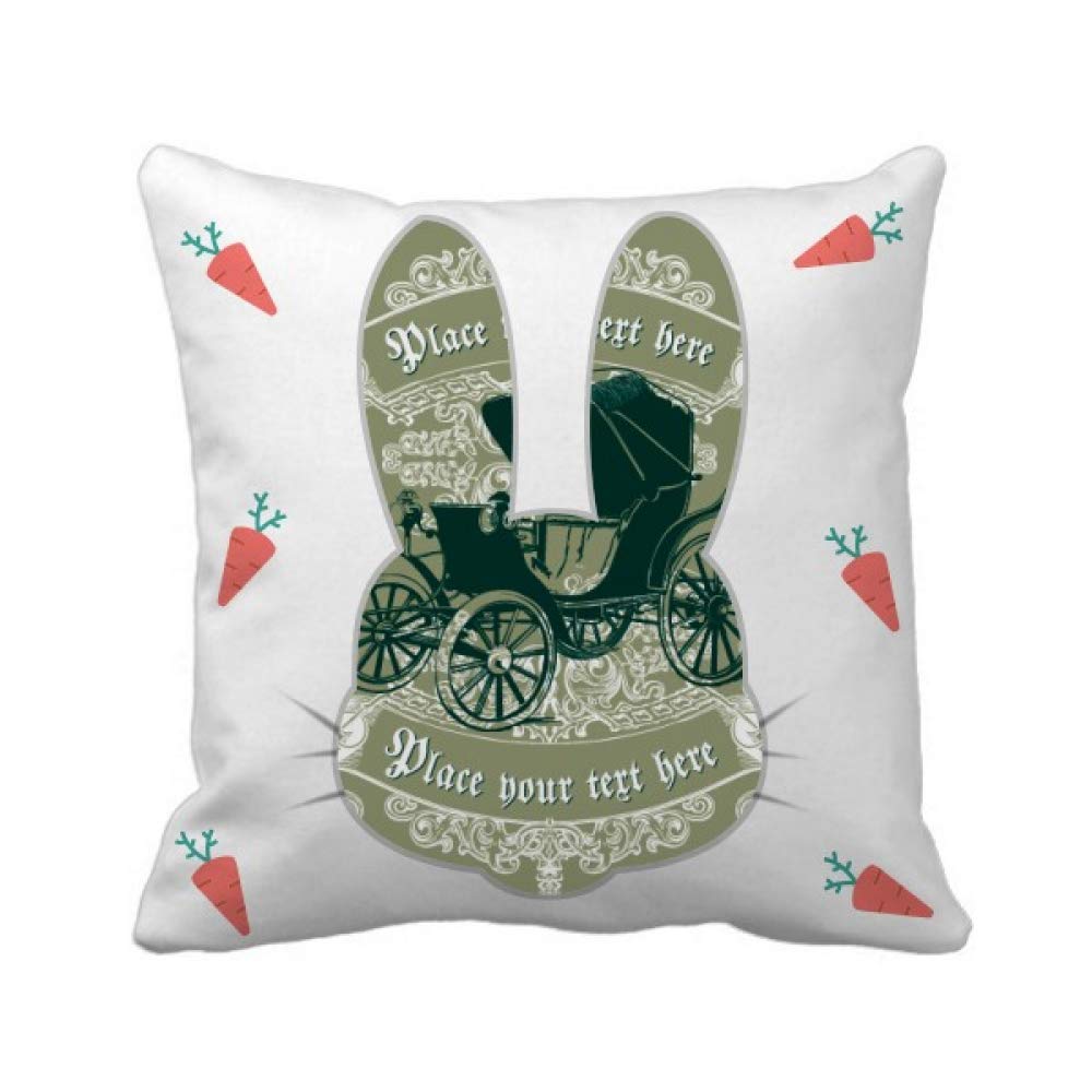 Coussin Voiture Vert Foncé Fleur Lapin Carré Housse Décoration