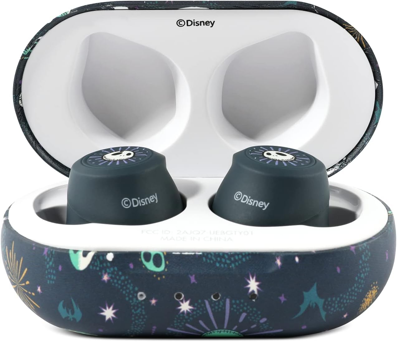 iJoy Disney Nightmare Before Christmas TWS Earbuds Wireless Bluetooth 5.0 Compatible in-Ear Headset with Built-in Mic & Portable Recharging Case - IPX8 Waterproof & Sweatproof,Long Battery Life