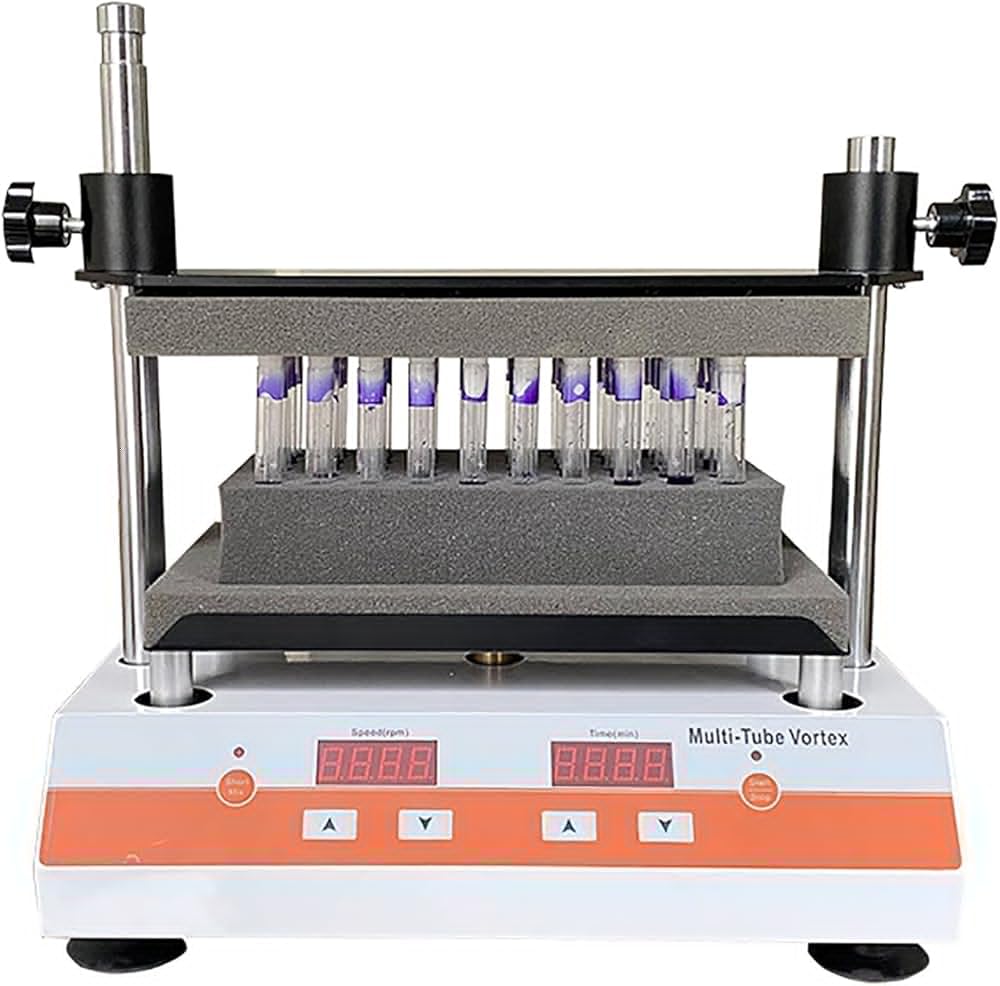 Vortex - Mezclador digital multitubo con pantalla LCD para mezclar muestras científicas, equipo de laboratorio para mezclas y soluciones homogéneas