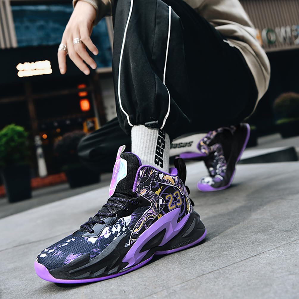 Zapatillas de Baloncesto Hombre Antideslizantes Zapatos de Baloncesto Unisex Ligeras Transpirables Masculinos Aire Libre Deportivas Zapatillas Correr Gimnasio