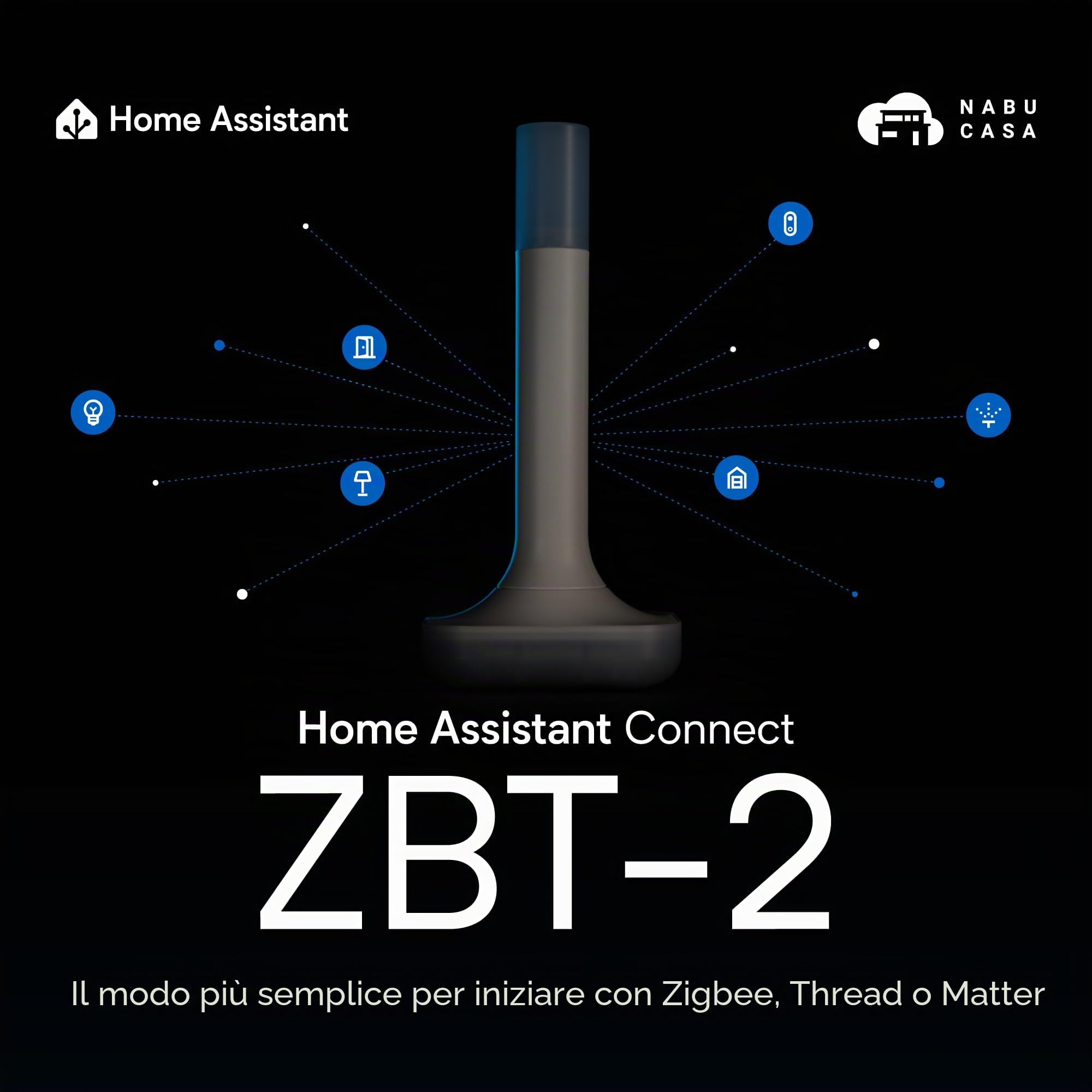 Home Assistant Connetti ZBT-2 | Collega i dispositivi Zigbee, Thread o Matter all'Assistente domestico | Hardware ufficiale