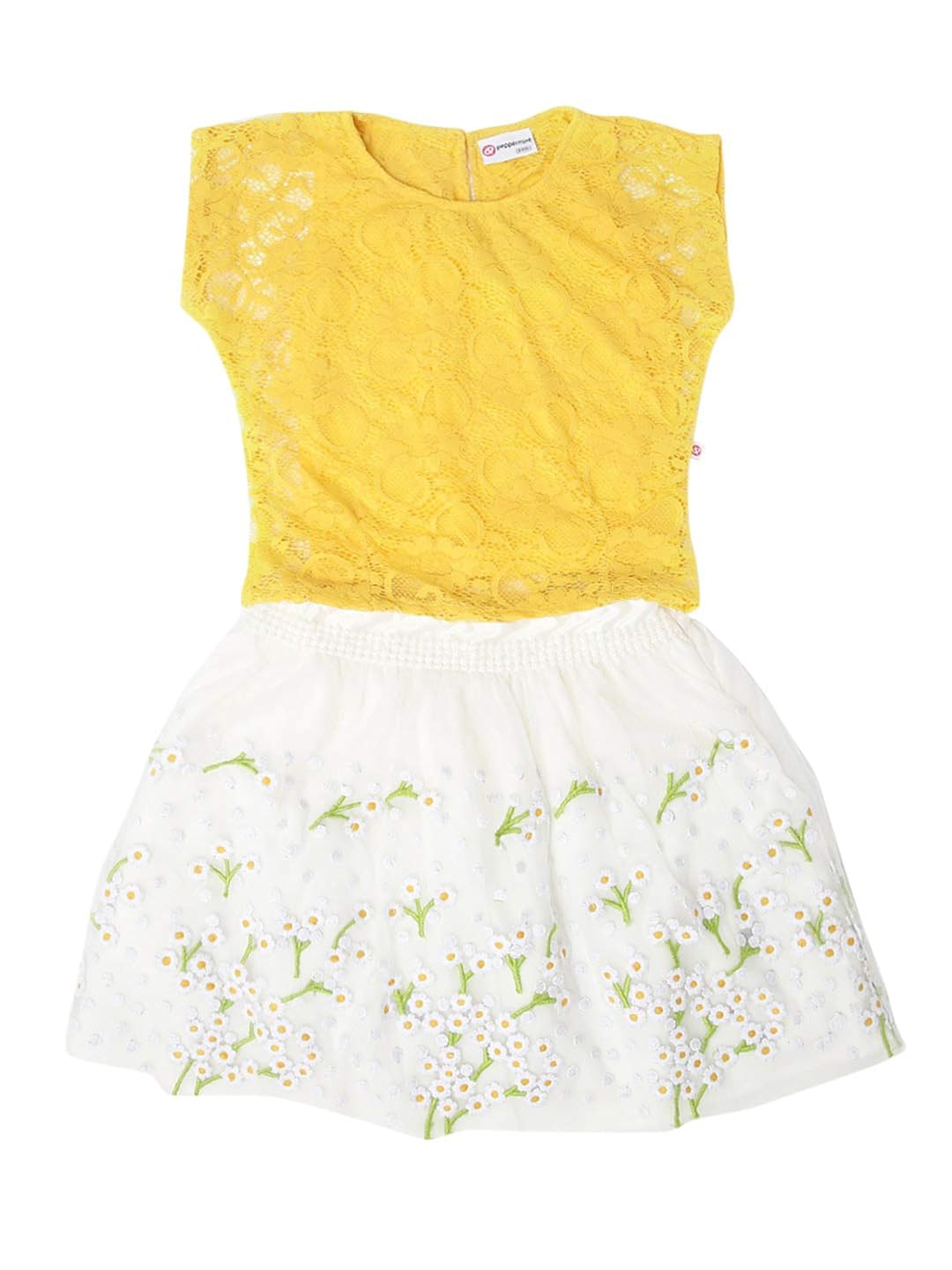 Peppermint Girls' Skirt Suit (Pack of 2)(LLLSKT21624782_Yellow_95