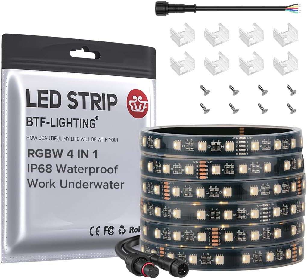 BTF-LIGHTING IP68 RGBW LED Strip 5m 24V 60LED/m