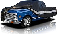 Holthly 10-Layer Waterproof Truck Cover Up to 210" - All Weather UV Rain Protection for Ford F100 Chevy C10 S10 Ram 150/250 Pickups