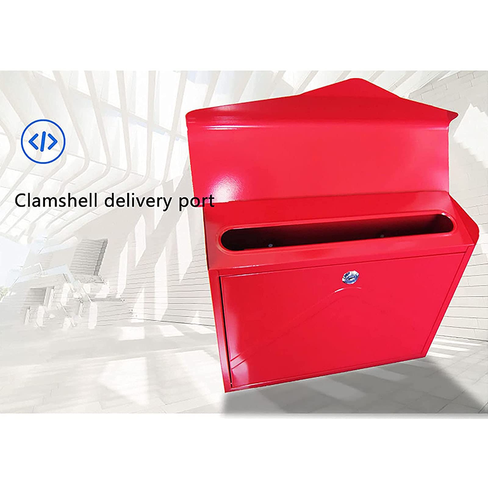 Cassetta postale a parete, cassette postali LetterBox Parcel Drop Box Outdoor Impermeabile Bloccabile Cassaforte Cabina di consegna sicura - con 2 tasti