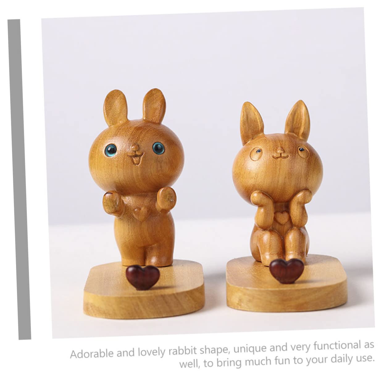 Hemobllo 2pezzi Supporto Per Smartphone Forma Di Coniglio Portatile e Decorativo Supporto Per Telefono Da Tavolo Stabile e Resistente Per Uso Casa e Ufficio