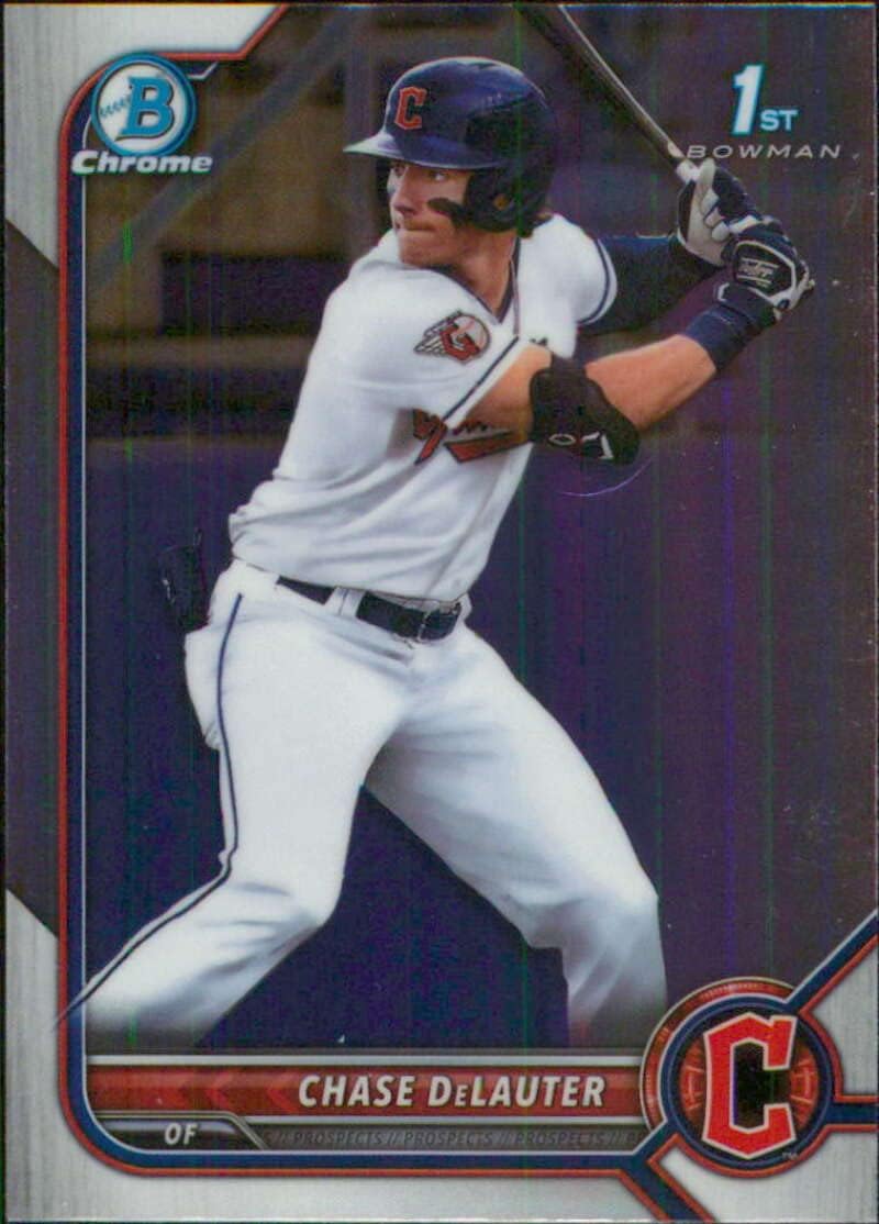 2022 Bowman Draft Chrome #BDC-49 Chase DeLauter Cleveland Guardians Baseball Card - GotBaseballCards