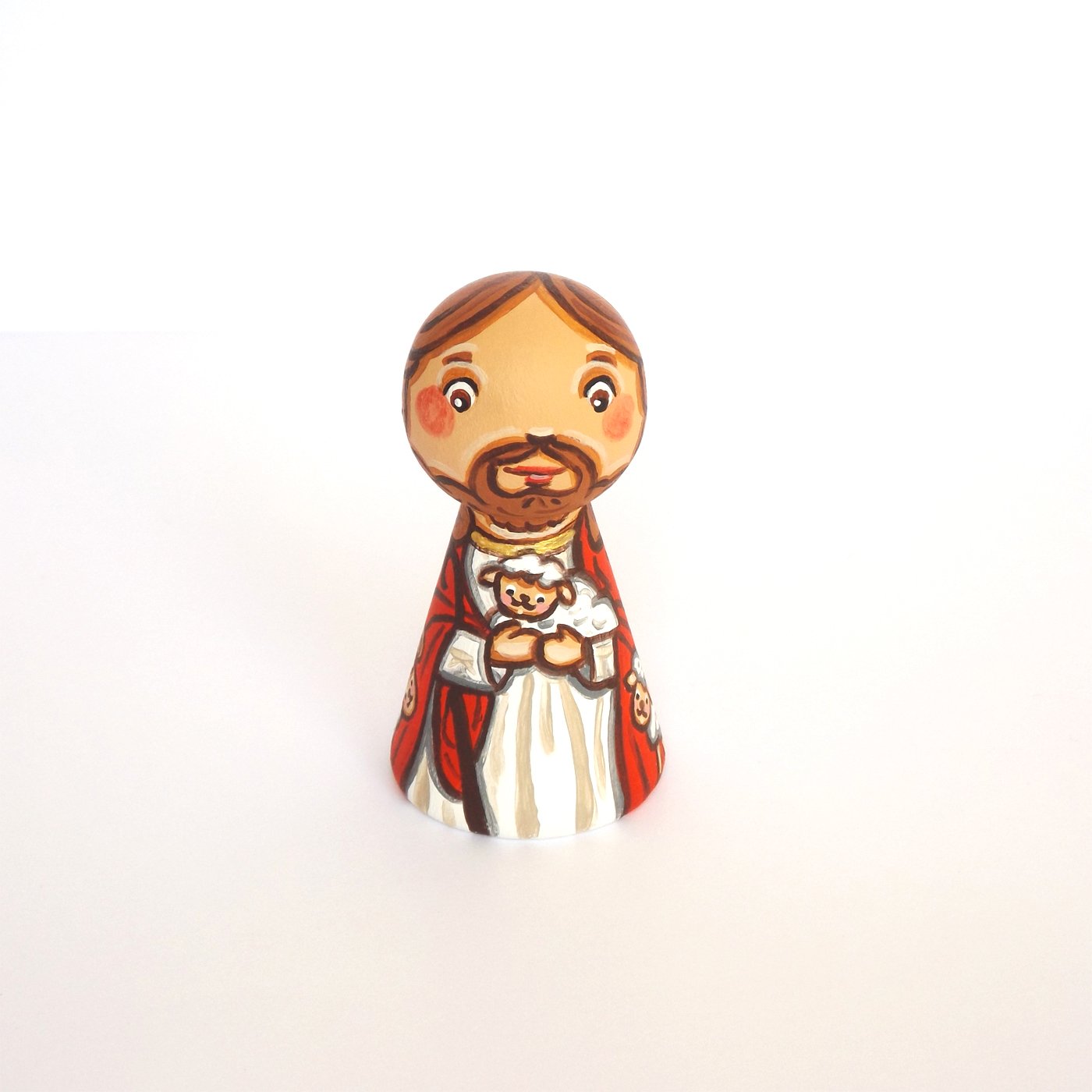 Jesus Good Shepherd Catholic saint peg doll Jesus statue
