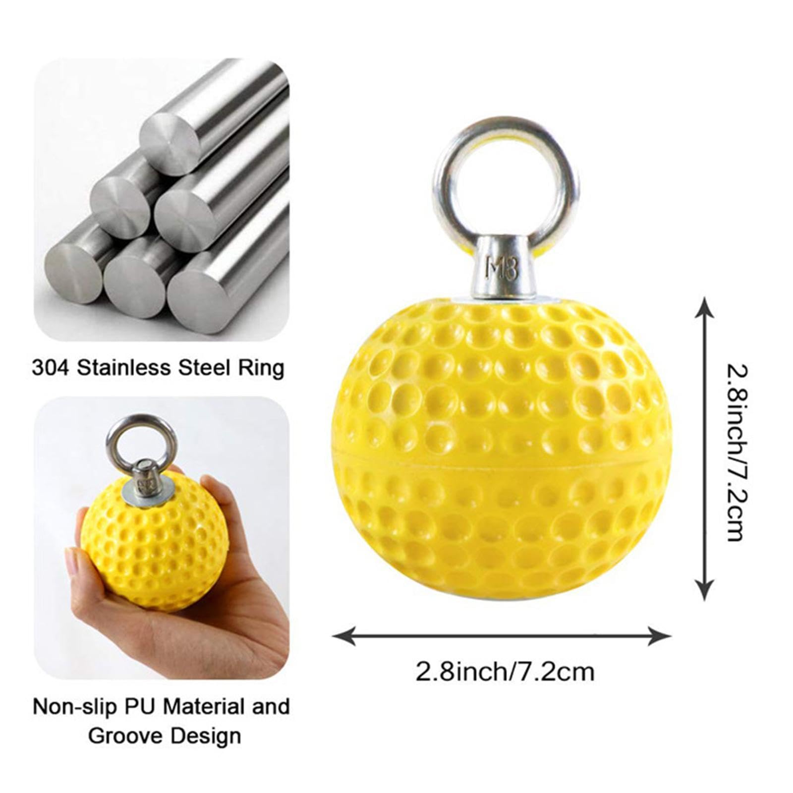 Colaxi 2Pcs Ball Hold Grip Hand Grips, Green Strap, Ball Diameter 9cm