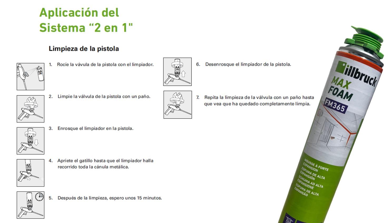 Espuma de Poliuretano Expansiva 540ml Incluye cánula FM365 - Pack de 12 unidades | Rendimiento 40L | Sellador Aislante Térmico y Acústico | Curado Rápido en 8 Minutos (12 unidades)