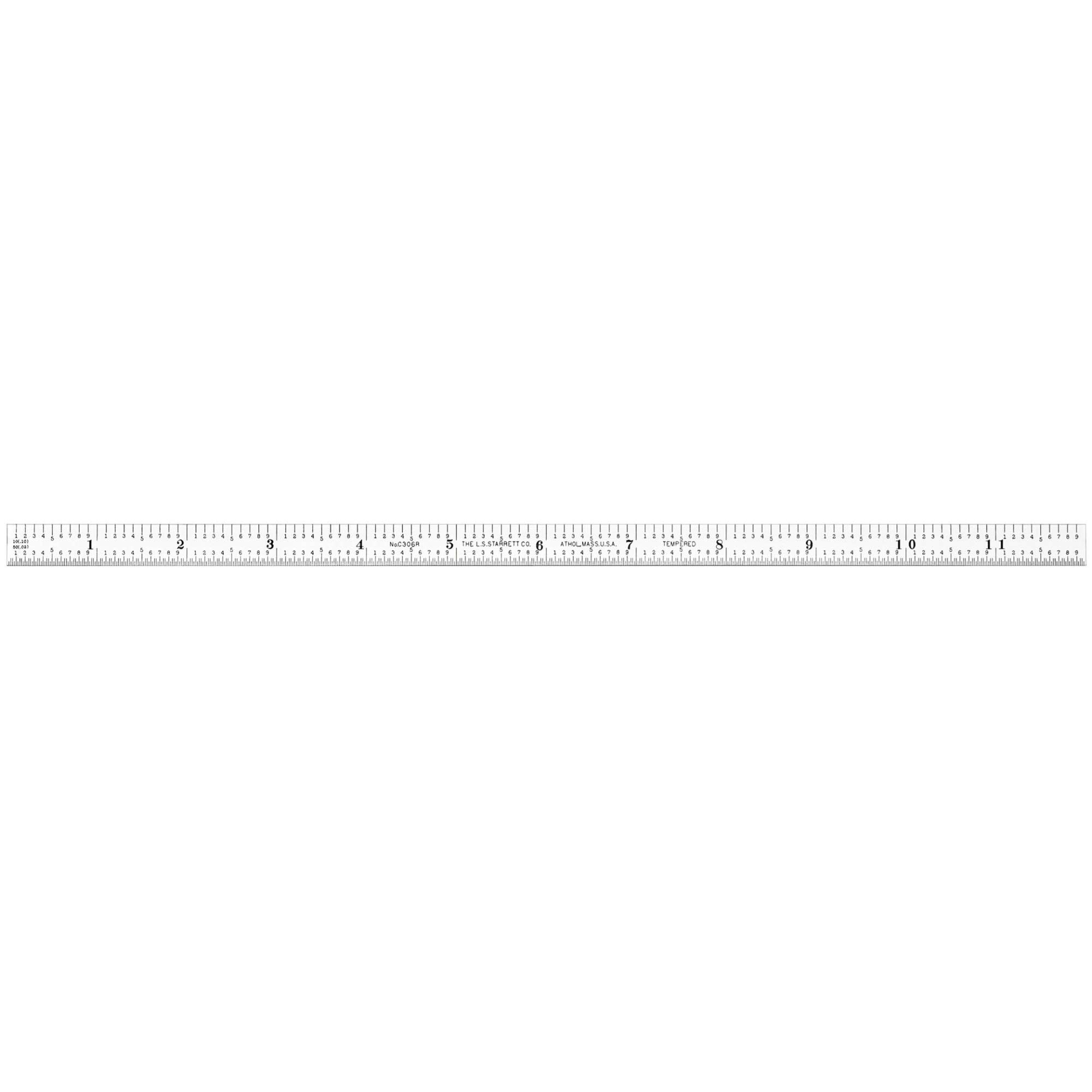 Starrett c306r-12 Full regla de acero flexible con Inch., estilo de 6R., grosor de 12 cm de largo, 1/2 "Ancho, 1/64"