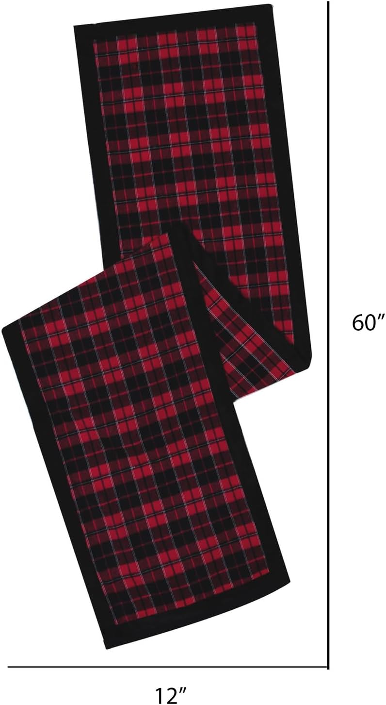 Vickerman Red, Black Table Runner
