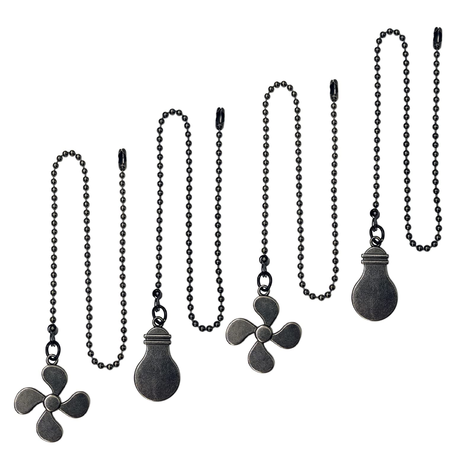 TERRIFI Ceiling Fan Pull Chain Extender Pull Chains Extension Fan Pull Chain Bronze Pendant 12 Inch Ceiling Fan Chain Ornament with Ball Fan Chain Connector 4 Pieces