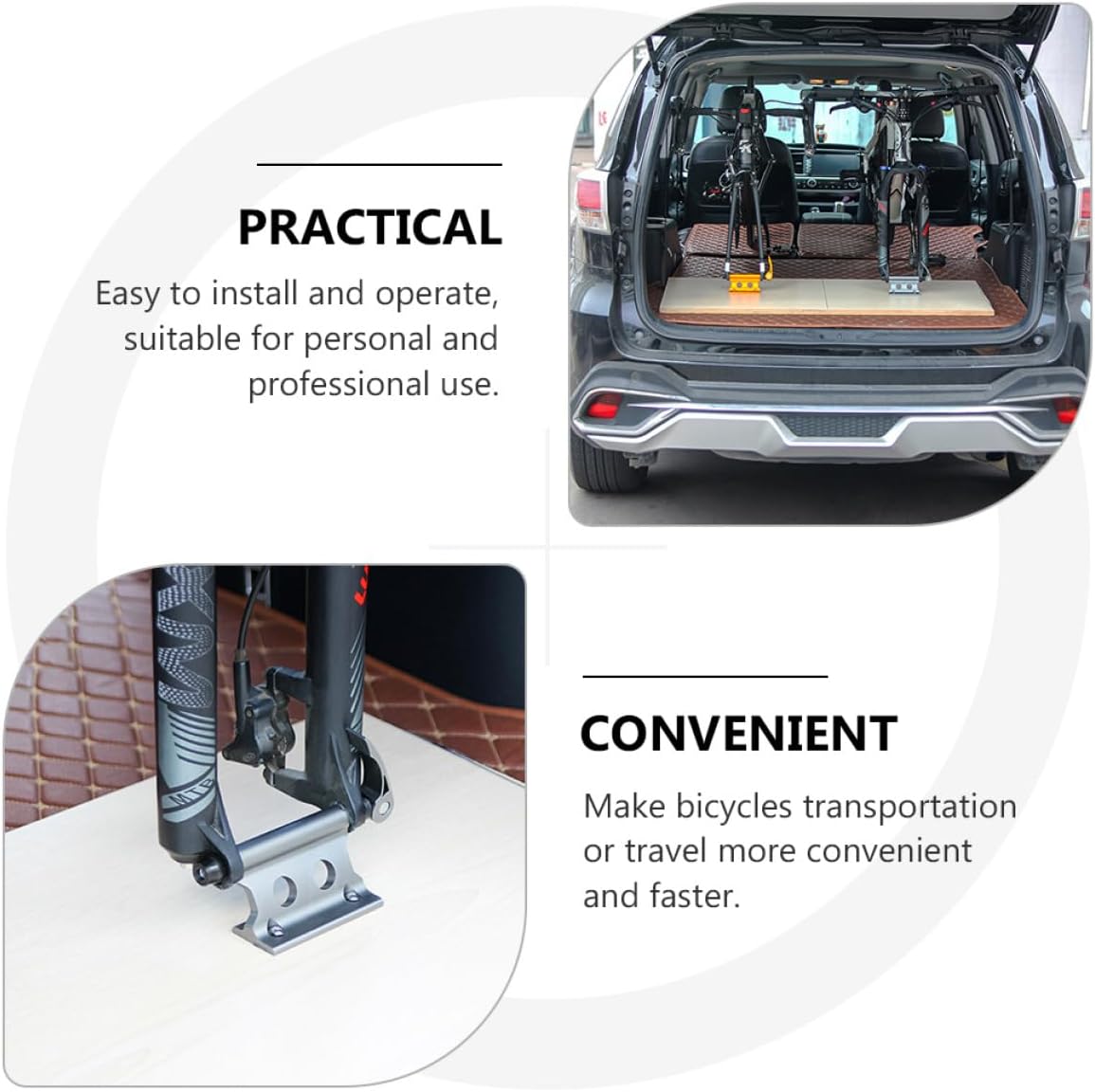 UPKOCH Bike Fork Mount Quick Release Clamp 2pcs Front Wheel Fork Fixer Deep Titanium for Bicycle Car Rack Truck Bed Transport