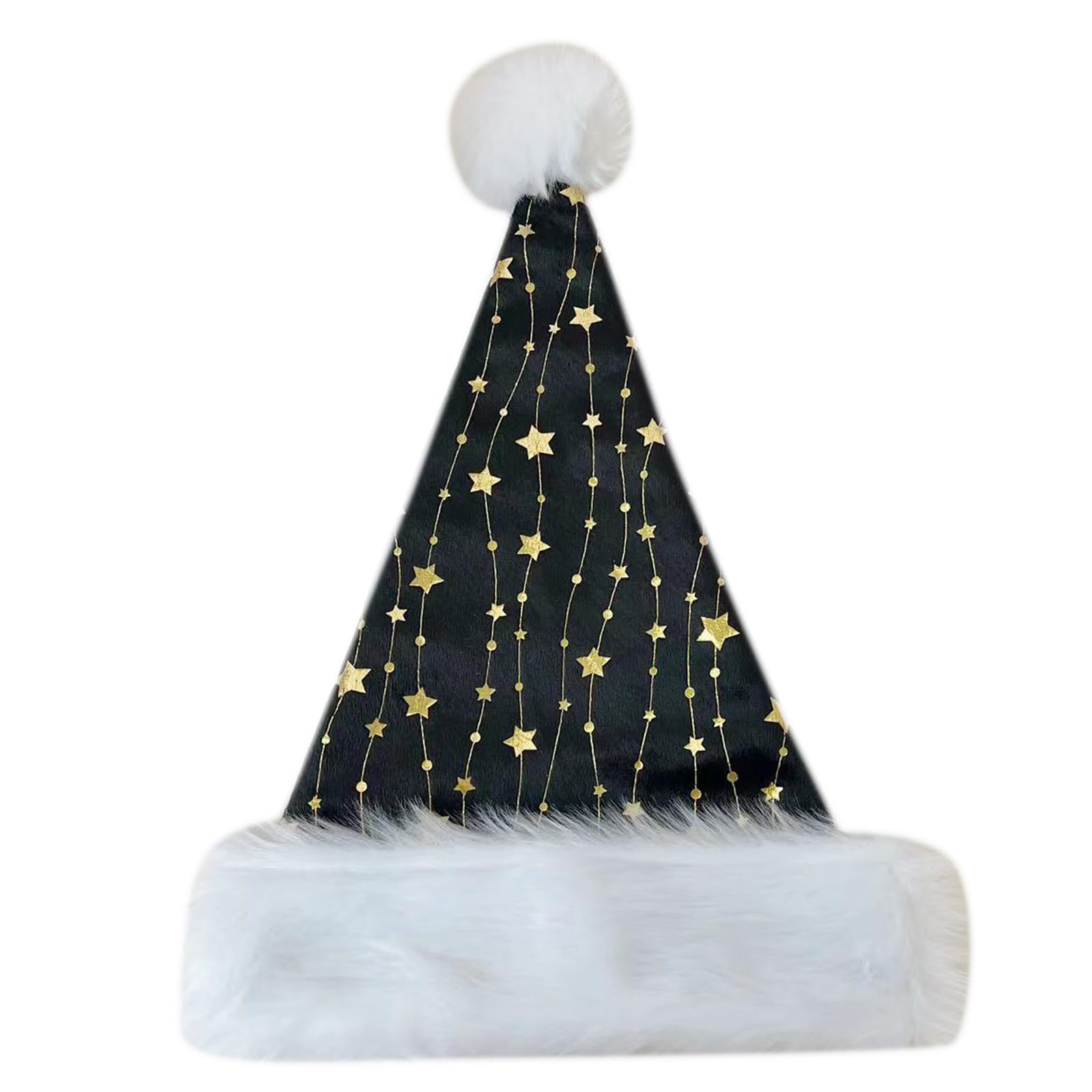 Tsophreniq Christmas Headwear Cap with Golden Star Perfect for the Holidays Colorful Outfits for Cosplay Santa Furry Hat Christmas Costumes for Men