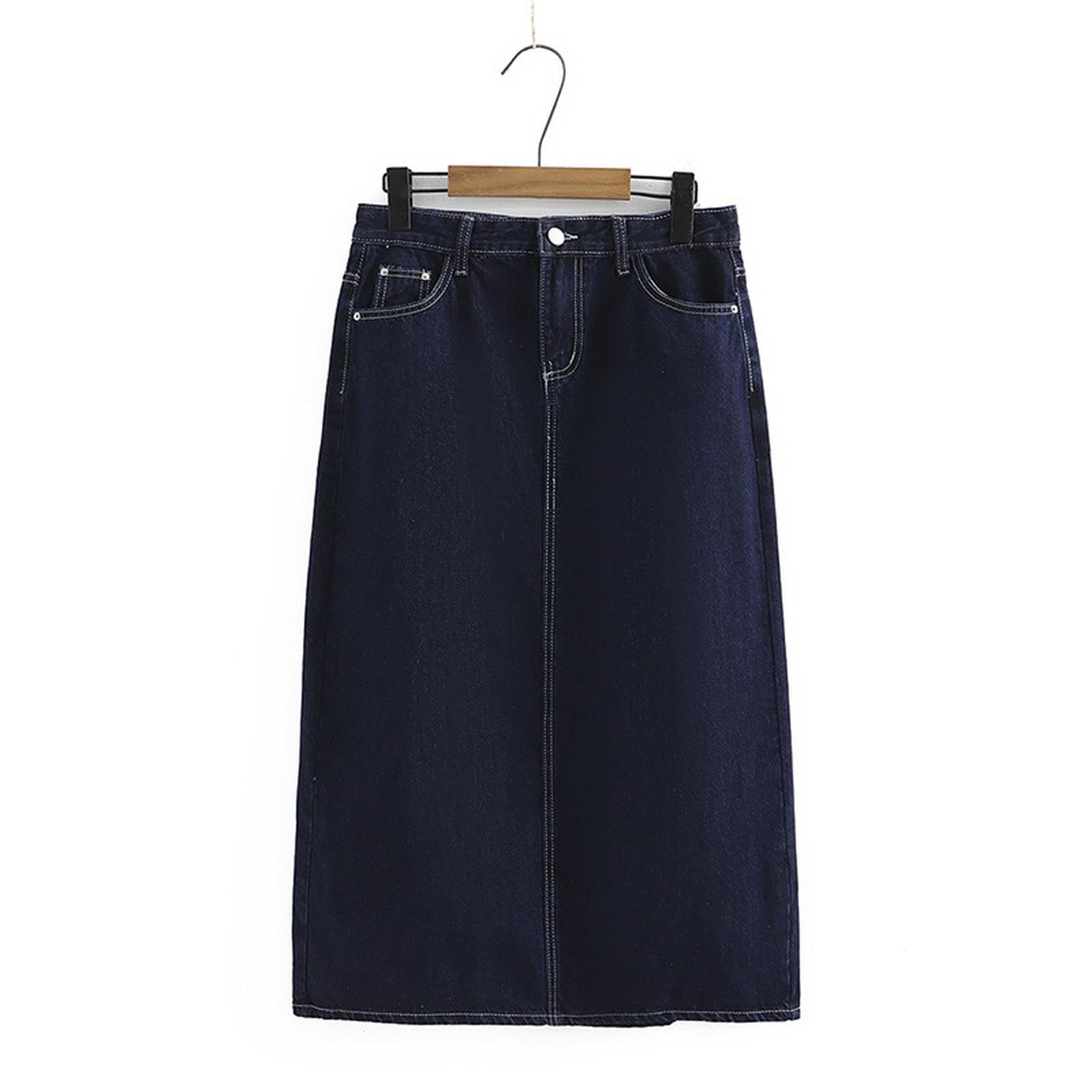 Jupe en jean ample taille haute : coupe galbante et tissu léger 3XL