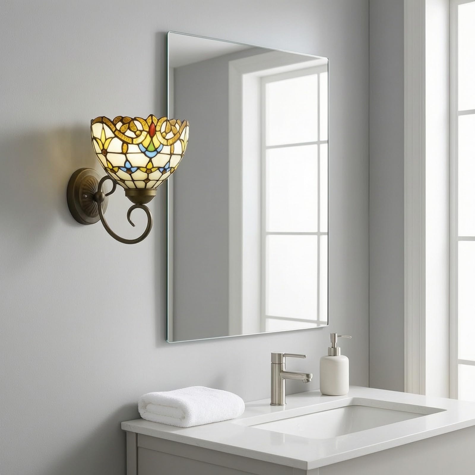 KESOTO Aplique Pared en Vidrio, Beige