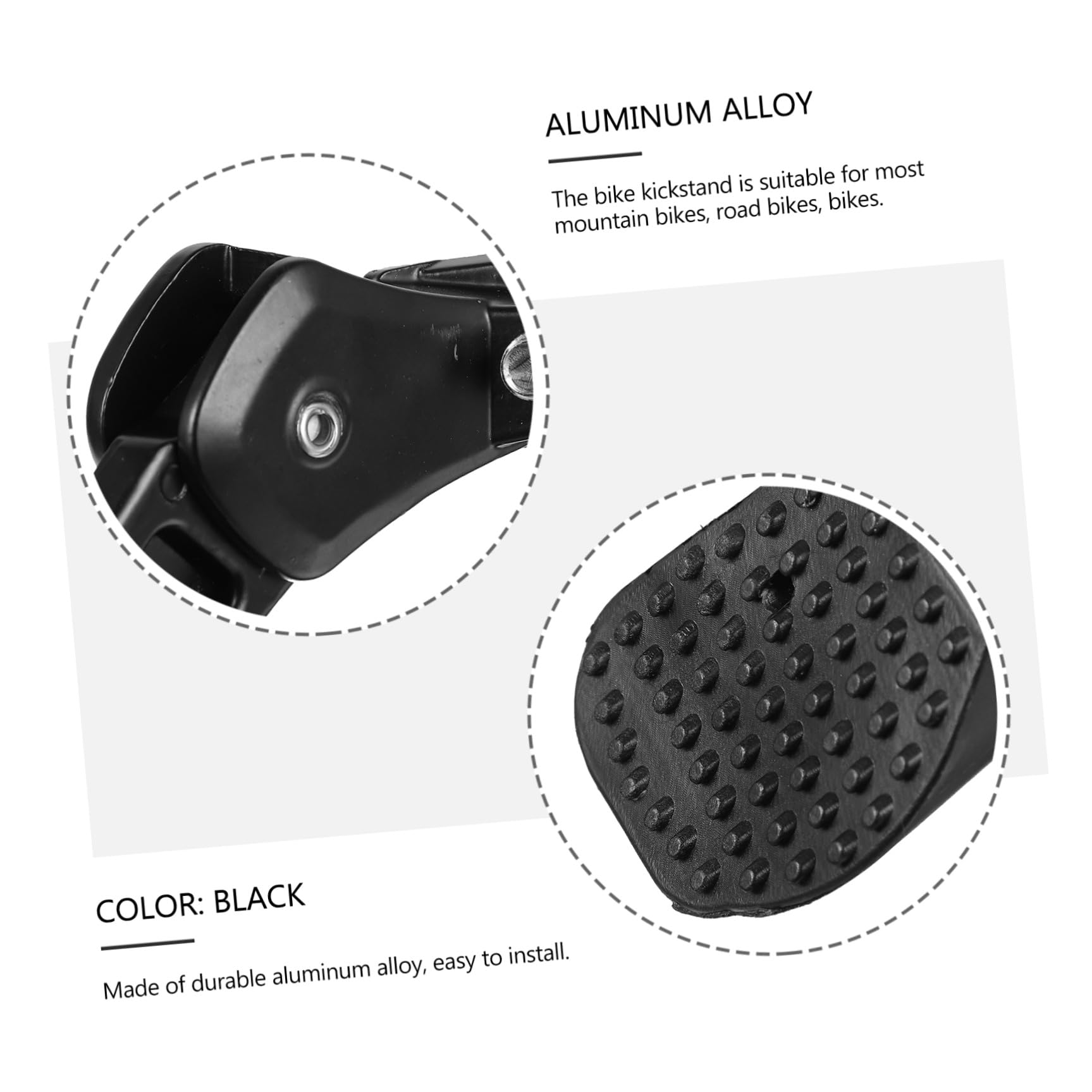 Béquille Vélo Réglable en Alliage D’aluminium, Noire