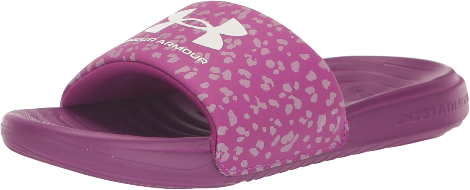 Under Armour Women's Ansa Graphic Fixed Strap Slide Sandal, (501) Mystic Magenta/Mystic Magenta/White, 9