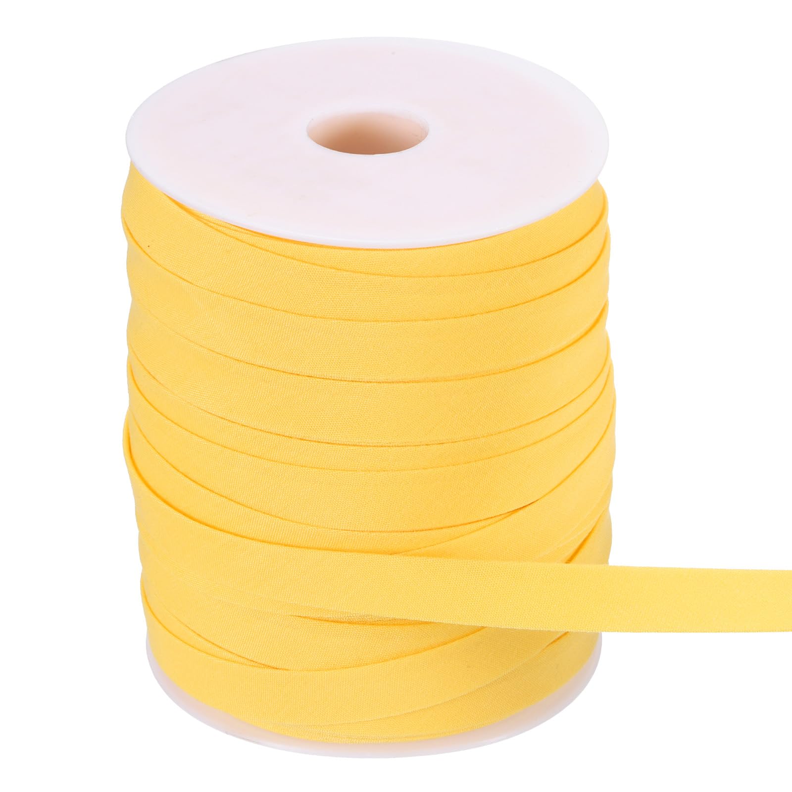 Ruban de biais double pli jaune anti-effilochage pour bordure de tissu