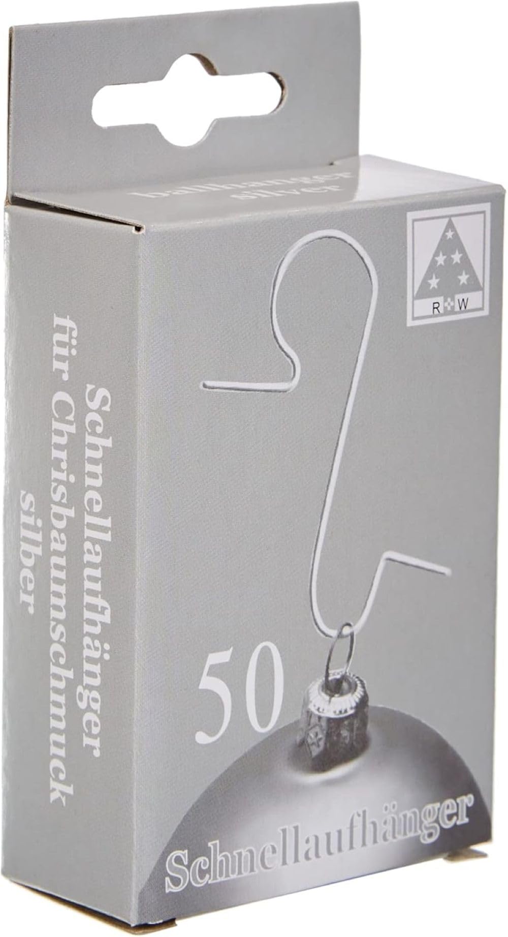 Unbekannt Riffelmacher 14326 Ball Hangers in Box Metal Pack of 50 Silver One Size